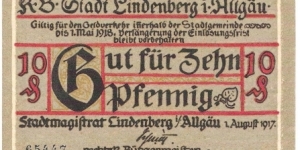 10 Pfennig(notgeld 1917) Banknote