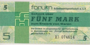 Germany DDR 5 Mark 1979 For Ex FX3. Banknote