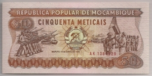 Mozambique 50 Meticais 1986 P129. Banknote