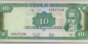 Nicaragua 10 Cordobas 1996 P181. Banknote