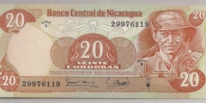 Nicaragua 20 Cordobas 1979 P135. Banknote