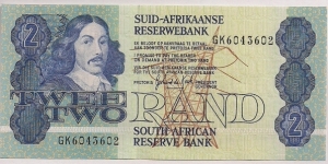 South Africa 2 Rand P118b 1981-1990. Banknote
