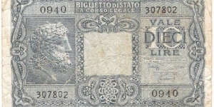 10 Lire(1944) Banknote