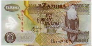 500 Kwacha__pk# 43 f __Polymer Banknote