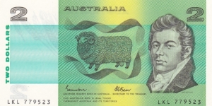 Australia P43e (2 dollars 1985) Banknote