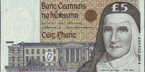 Ireland 1996 5 Pounds. Banknote