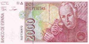 Spain P164 (2000 pesetas 24/4-1992) Banknote