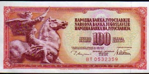 100 Dinara__pk# 90 a__12.08.1978 Banknote