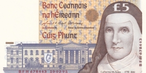 Ireland P75b (5 pounds 10/2-1995) Banknote