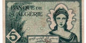 5 fr. Algeria (french) Banknote