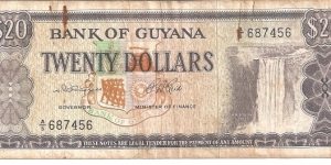P24b - 20 Dollars
Sign 2
GOVERNOR - William Peter D Andrade and MINISTER of FINANCE - Ptolemy Alexander Reid Banknote