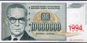 10'000'000 Dinara__
pk# 144__
Overprint 