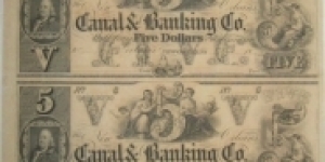 Louisiana, New Orleans : 5 Dollar Uncut sheet of 4 Banknote
