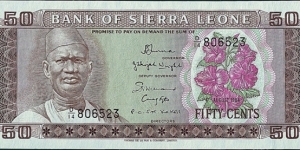 Sierra Leone 1984 50 Cents. Banknote