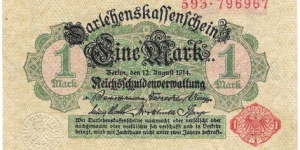 1 Mark(German Empire 1914)  Banknote