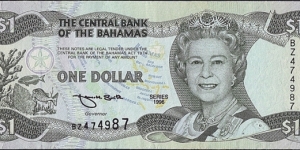 The Bahamas 1996 1 Dollar. Banknote