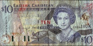 St. Kitts N.D. 10 Dollars. Banknote