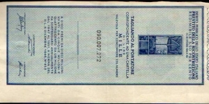 *Coupon*__ 1000 Lire__ pk# NL__ Prestito per la Ricostruzione__ 26.10.1946  Banknote