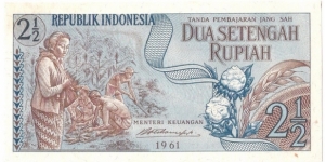 2½ Rupiah(1961) Banknote