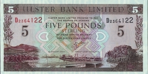 Ulster (Northern Ireland) 2001 5 Pounds.

Ulster Bank Limited.

Cut unevenly. Banknote