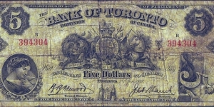Ontario 1937 5 Dollars.

The second Canadian chartered bank note in my collection. Banknote