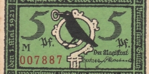 Notgeld 5 Pfennig Banknote