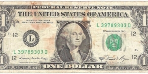 1 Dollar(San Francisco/ California-1981)  Banknote