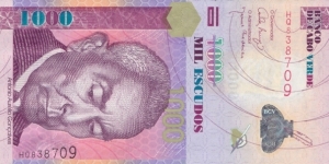 Cape Verde P70 (1000 escudos 25/9-2007) Banknote