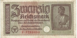 Germany-Nazi 20 Reichsmark Banknote