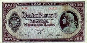 Magyar Nemzeti Bank - 100 Pengo Banknote