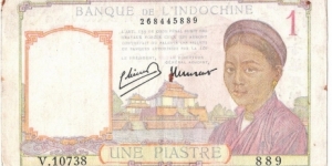 1 Piastre(French Indochina 1949)  Banknote