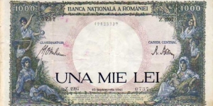 1.000 Lei__
pk# 52 a__
10.09.1941 Banknote