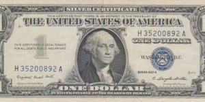 US $1 dollar Blue seal Federal Reserve Note Provides biography of President Obama. Banknote