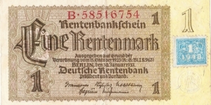 The stamp was applied by the Soviets in East Germany. Banknote