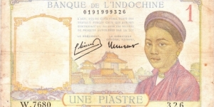 From French colonial times. Banknote