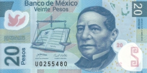 20 Pesos from Mexico dated 2010.  Banknote