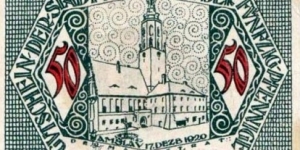 50 Pfg. Notgeld City of Namslau/Namysłów Banknote