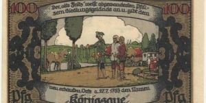 Germany Notgeld-Königs-Aue 100 pfennig ND(1917-1923) Banknote