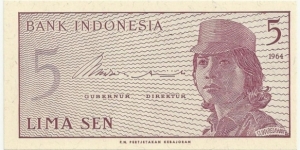 IndonesiaBN 5 Sen 1964 Banknote