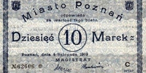 City of Poznań 10 Marek Banknote
