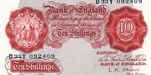 Bank of England 10 Shillings Banknote