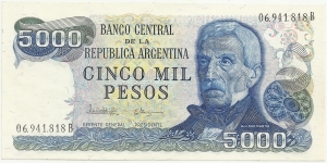 Argentina 5000 Pesos ND(1976-83) Banknote