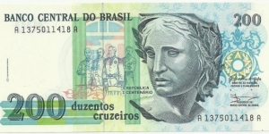 Brasil 200 Cruzeiros ND(1990-93) Banknote