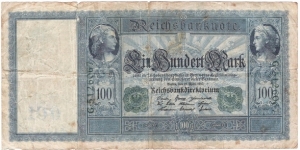 100 Mark(German Empire - 1910/ Green seal) Banknote