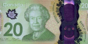 Canada 2015 20 Dollars.

Commemorates Queen Elizabeth II becoming the longest reigning monarch in British Commonwealth history. Banknote
