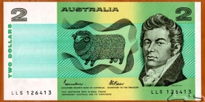 Australia | 
2 Dollars, 1985 | 

Obverse: John Macarthur (1767-1834), was a British army officer, entrepreneur, politician, architect and pioneer of settlement in Australia and is recognised as the pioneer of the wool industry in Australia, and Sheep | 
Reverse: William Farrer (1845-1906), was a leading Australian agronomist and plant breeder. Farrer is best remembered as the originator of the 