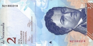 VENEZUELA 2 Bolivares
2012 Banknote