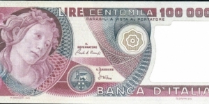 (Reproduction) / 100.000Lire / pk (108c) / (10 Maggio 1982 Banknote