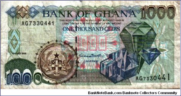 1.000 Cedis * 1995 * P-29b Banknote