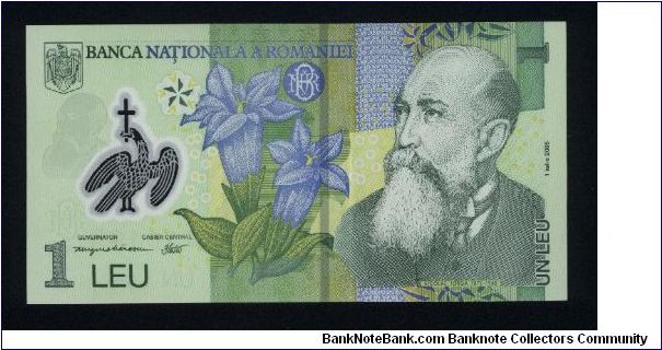1 Leu.

Nicolae Iorga and gentian flower on face; the church of Curtea de Arges monastery at center, Wallachian arms of Prince Constantin Brancoveanu (1686-1714) at left on back. Banknote